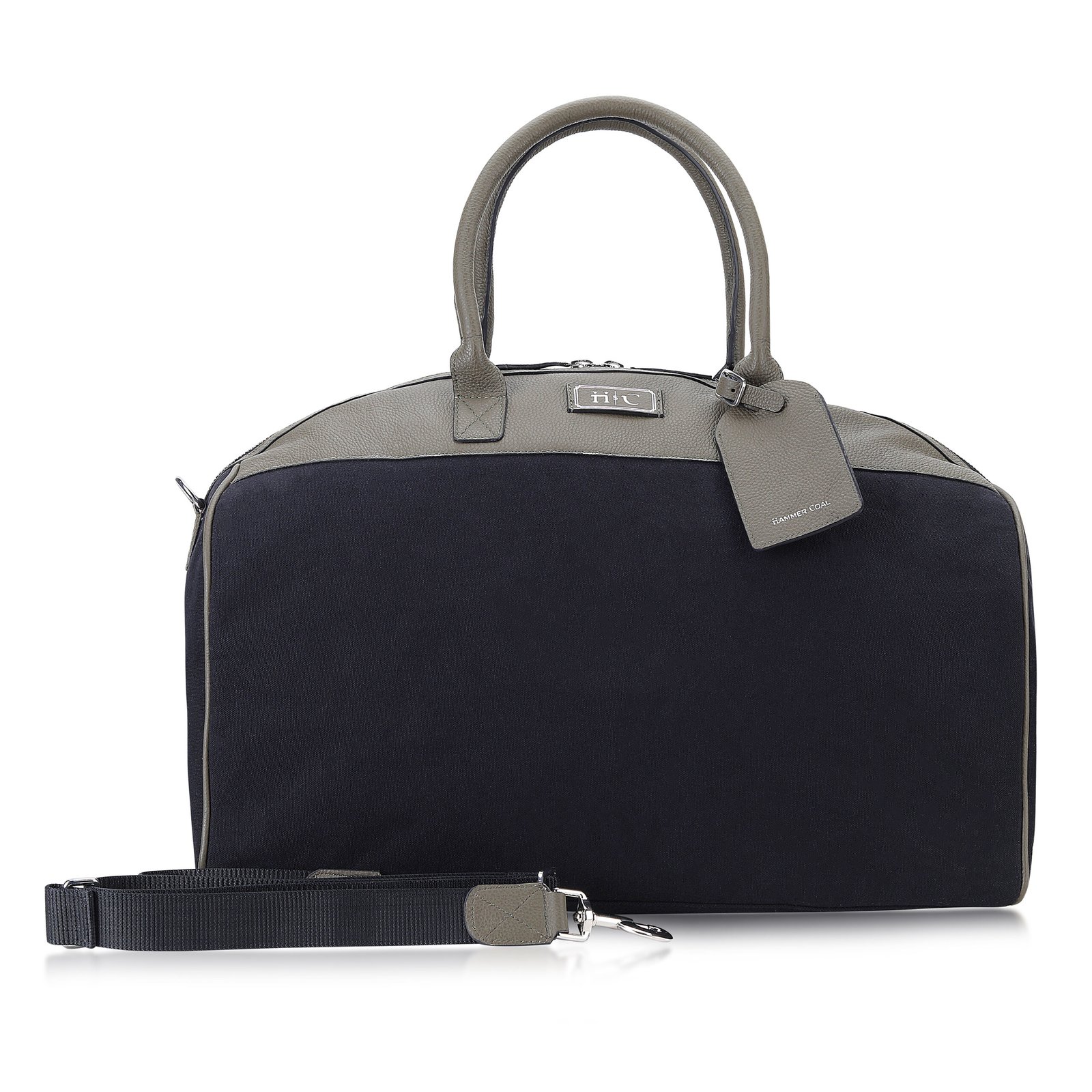 Grey Leather Canves Duffel Bag (6) Casino Royal Duffel Bag | Grey & Jet Black - Image 1